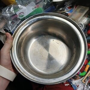 vintage stainless steel pot 10"